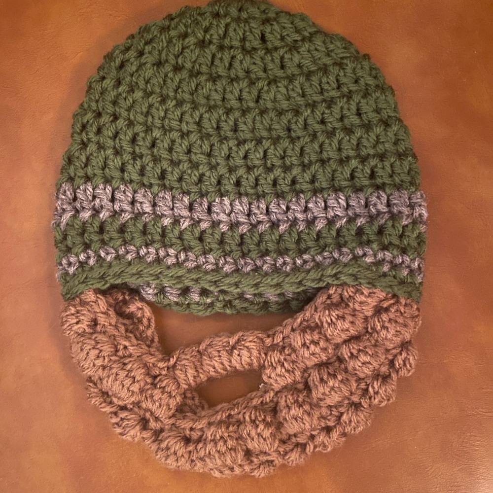 🎩 NWOT Handmade Baby Hat and Beard